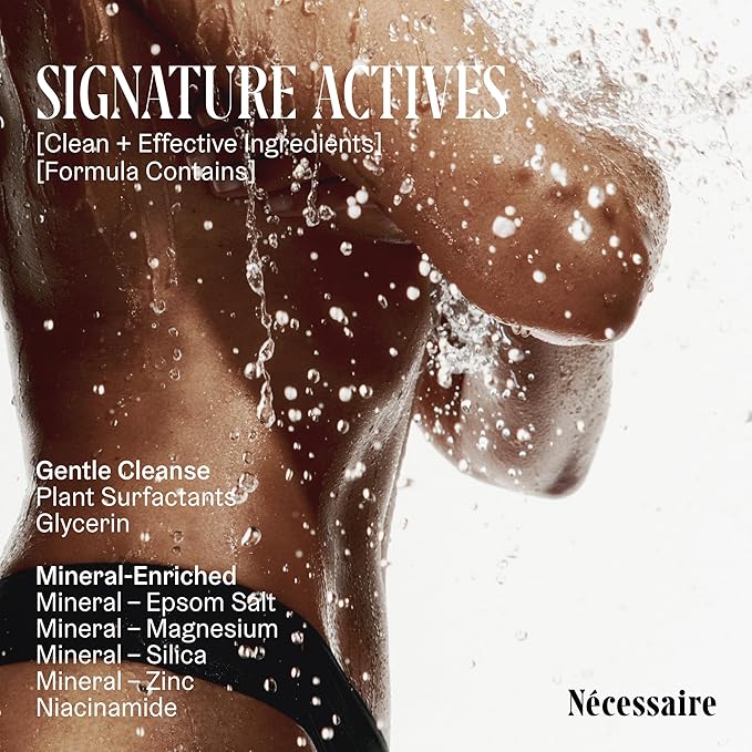 Nécessaire The Body Wash Santal - Natural Body Wash for Women & Men, Therapeutic Shower Gel with Epsom Salt + Minerals. Gel Cleanse, 8.4 fl oz.