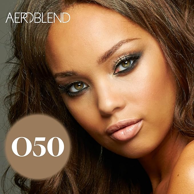 AEROBLEND Airbrush Foundation Makeup (O50) Professional, Water-Based, Buildable, Long-wearing, For all skin types, 1 oz