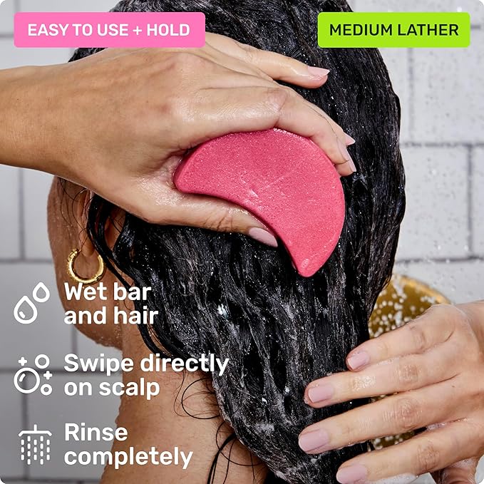 Ethique Everyday Shampoo Bar for soft, shiny hair with Vitamin C - Plastic-Free, Cruelty-Free, Vegan, 3.88 oz - Formerly Pinkalicious