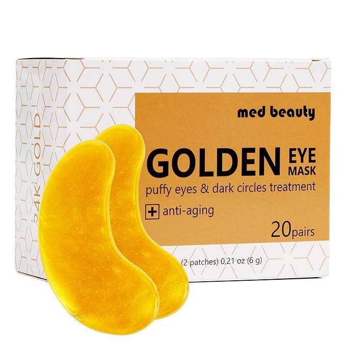 24K Gold Under Eye Patches Eye Masks For Dark Circles And Puffiness with anti-aging effect 20 pairs 40 pcs [medbeauty]