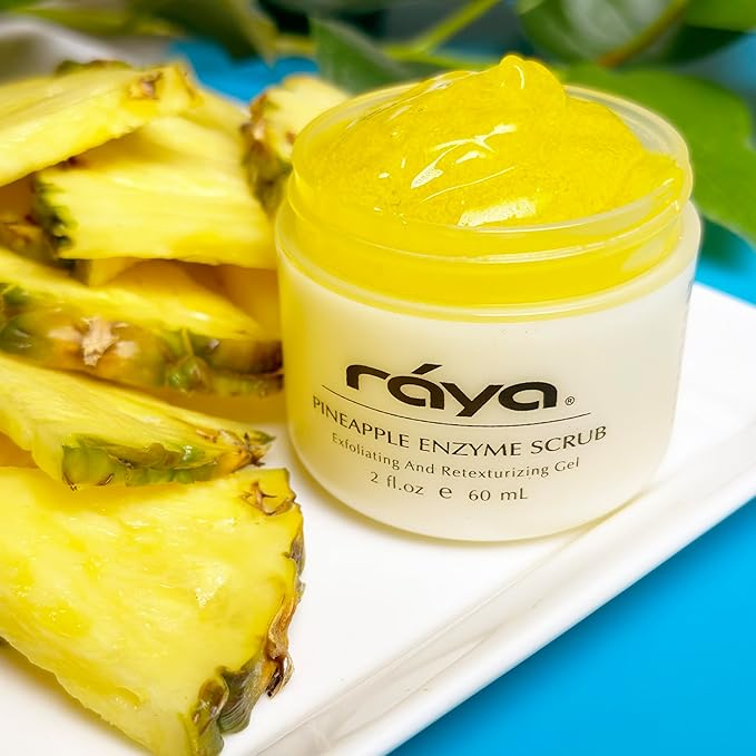 RAYA Pineapple Enzyme Facial Scrub (120) | Exfoliating and Refining Facial Scrub for Combination Skin | Creates a Glowing Complexion | Made with Pineapple Enzymes and Jojoba Beads
