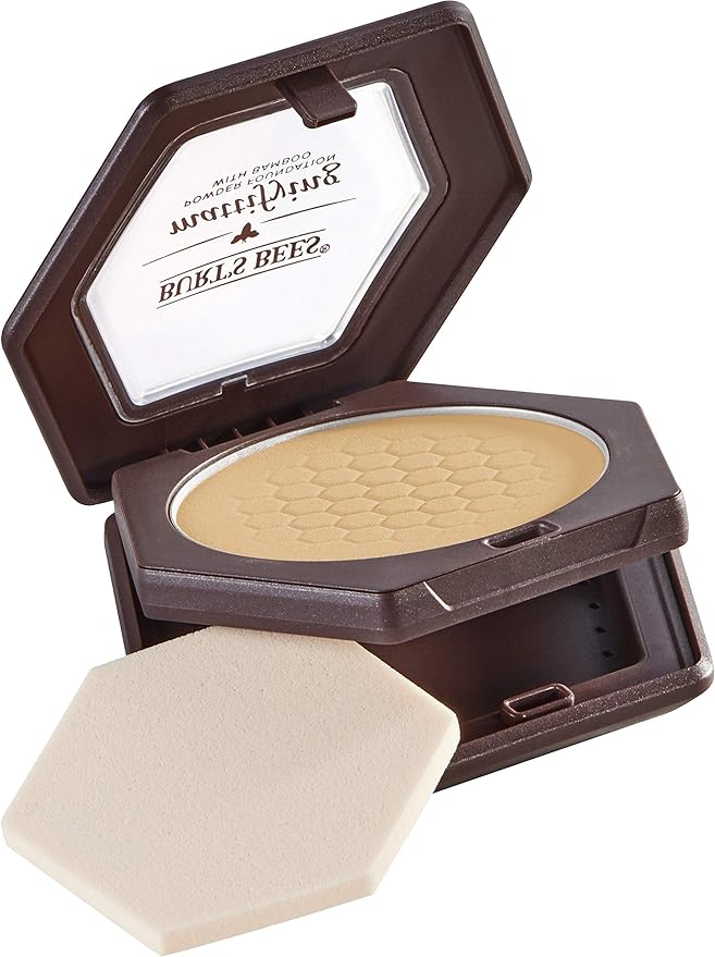 Burts Bees 100% Natural Mattifying Powder Foundation, Sand - 0.3 Ounce (Pack of 2)