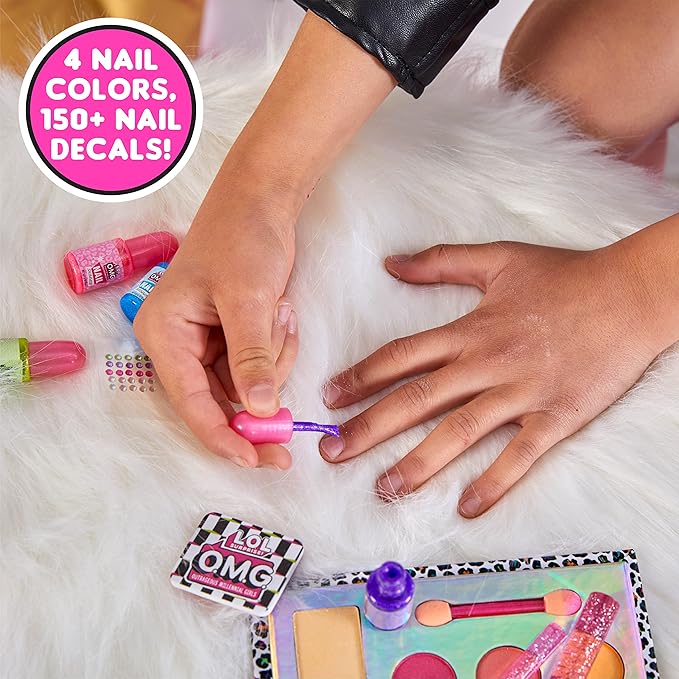 Horizon Group USA LOL OMG Make Up Artist Studio, DIY Craft Kit, Design with Brushes, Crayons & Stickers.Use Stencils to Color in Make-Up.Nail Polish, Decals & Surprise Blind Bags Included