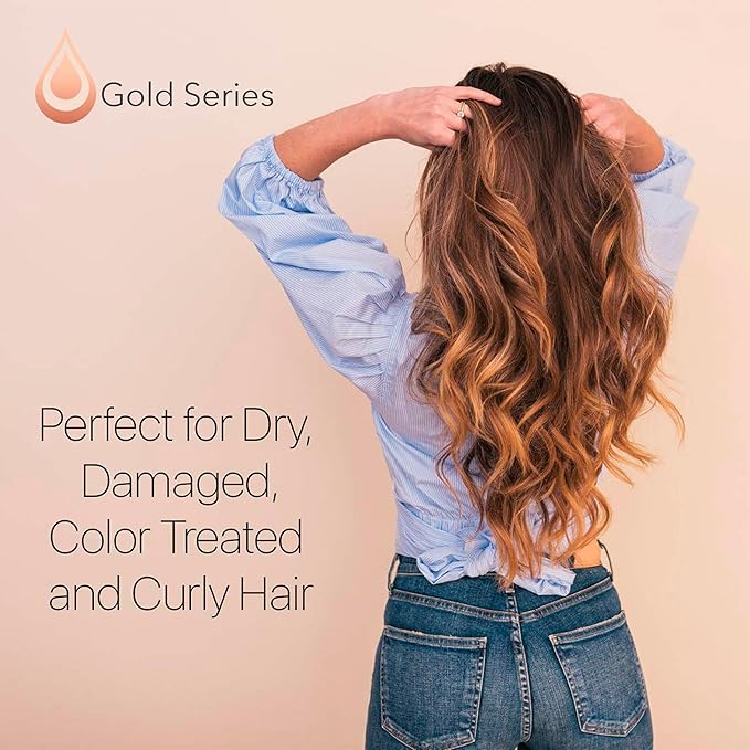 Gold Series Treatment Mask – Deep Hydrating Argan Oil Hair Mask for Dry, Damaged, Color Treated and Curly Hair Enriched with Keratin – Sulfate Free Natural Hair Repair Treatment, 8.45oz