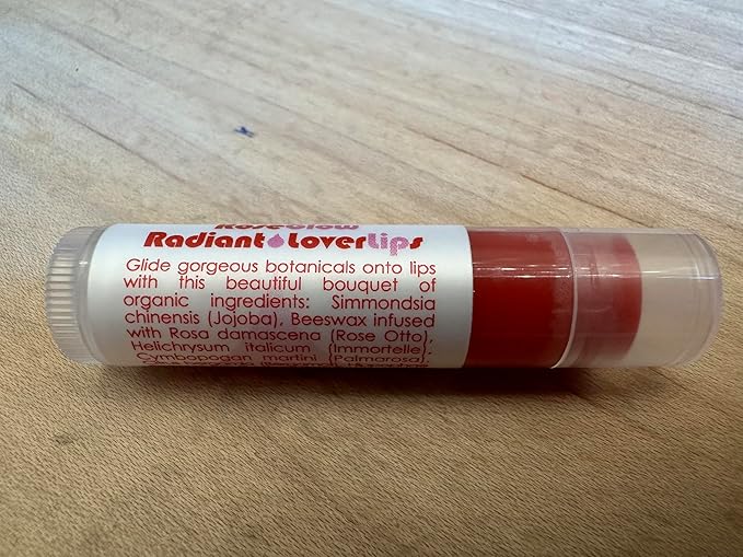 Living Libations - Organic 'Rose Glow Lover Lips' Lip Balm | Natural, Wildcrafted Clean Beauty (2-pack)