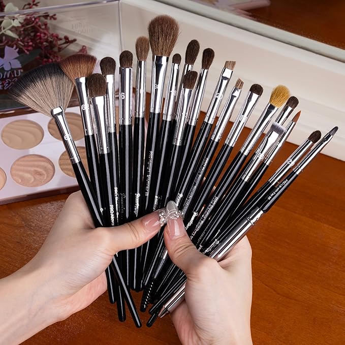 Bueart Design 36Pcs PRO Grade Natural Goat Hair Pony Bristles Makeup Brushes Set with Super Holder Professional-Grade Precision & Luxury Brush for beauty enthusiasts&professionals Makeup Artist