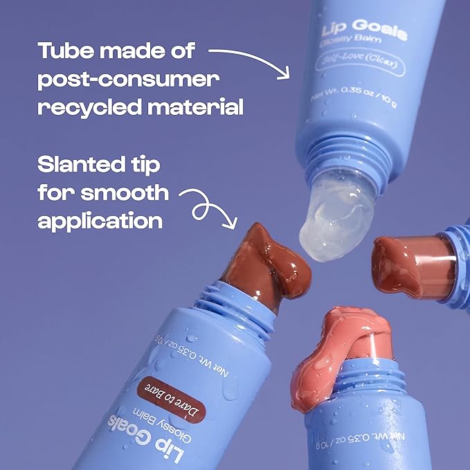 Alleyoop Lip Goals Glossy Lip Balm – Hydrating Tinted Lip-Moisturizer for Women - Vegan LipBalm for Cracked Lips, Moisturizing LipGloss Balm - Lips Treatment & Hydration Care, (Clear)