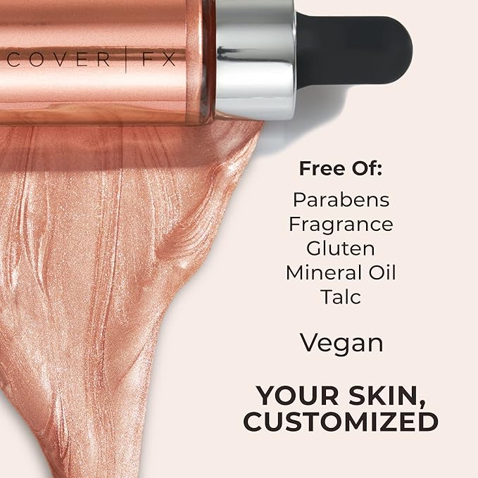 COVER FX Custom Enhancer Drops - Sunlight: Classic Gold Finish - 15mL - Radiant Glow - Liquid Highlighter