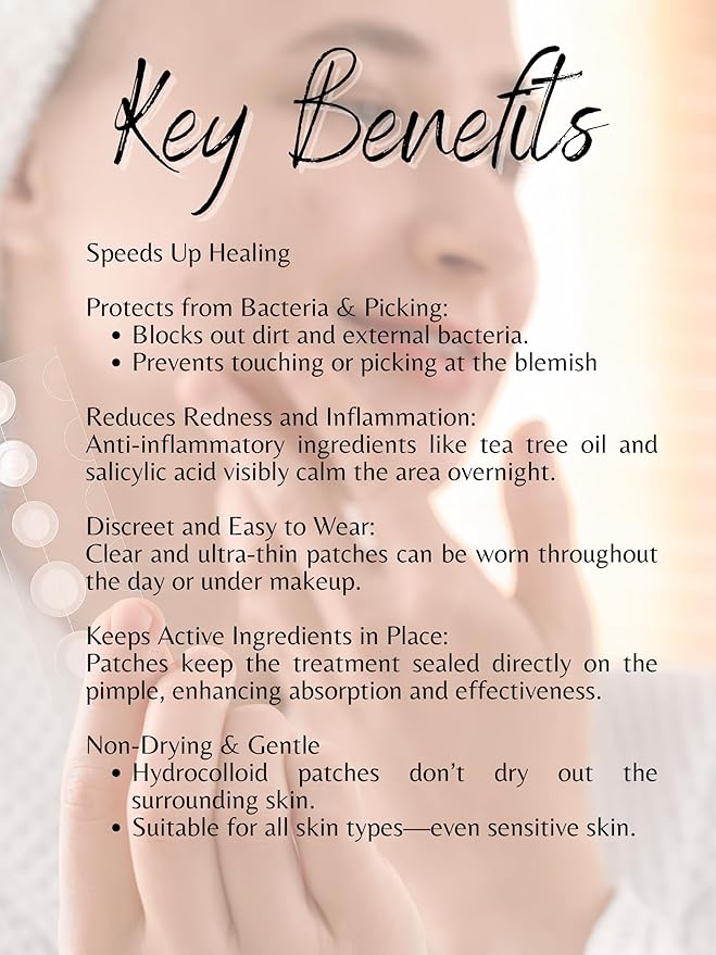 Acne Patch Ultra Thin Invisible Spot Cover- Fast Acting Hydrocolloid Pimple Patch with Salicylic Acid, Centella Asiatica & Tea Tree Oil- 72 Ct. Effective Treatment Absorbs Zits and Blemishes