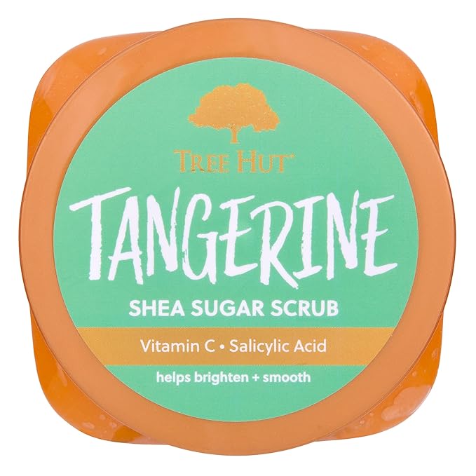 Tree Hut Tangerine Shea Sugar Scrub | Exfoliating Body Scrub Removes Dead, Dry Skin for a Soft & Hydrated Feel | Nourishing Essential Body Care | 18 fl oz.