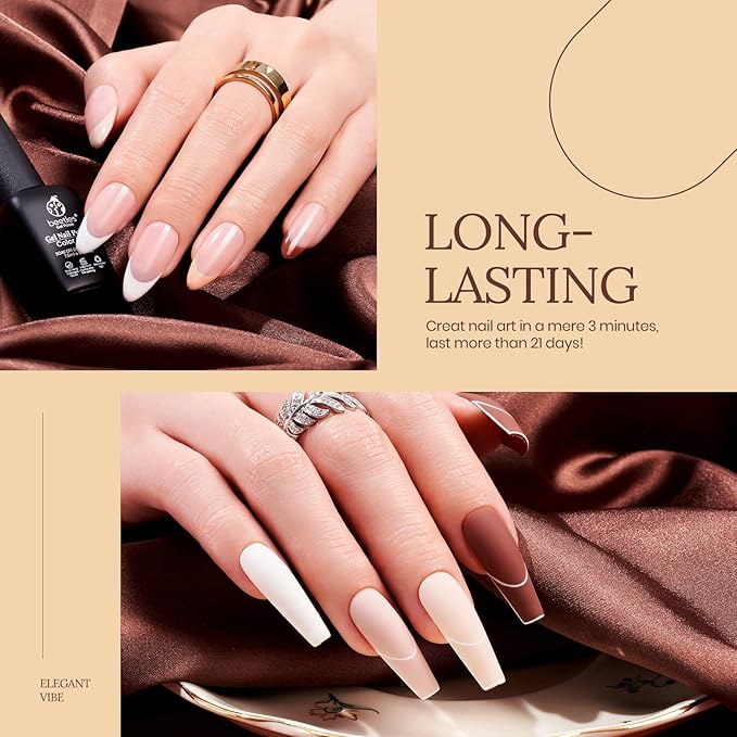 beetles Brown Gel Nail Polish Set Nude Gel Polish Nail Set 6 Colors Sandstorm Collection Peach Brown Natural Manicure Kit Soak Off Uv Led Lamp Needed for Women Gift Diy Home