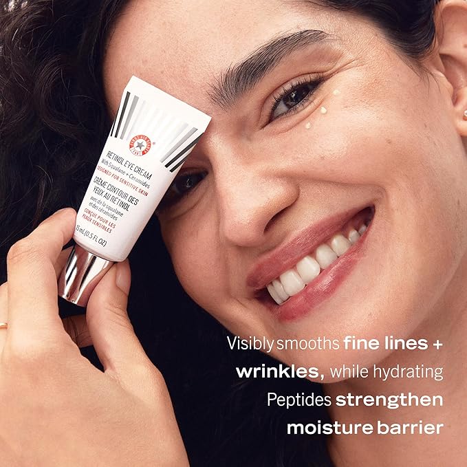 First Aid Beauty Retinol Eye Cream with Squalane + Ceramides – Visibly Smooths Fine Line & Wrinkles Around the Eyes – 0.5 oz.
