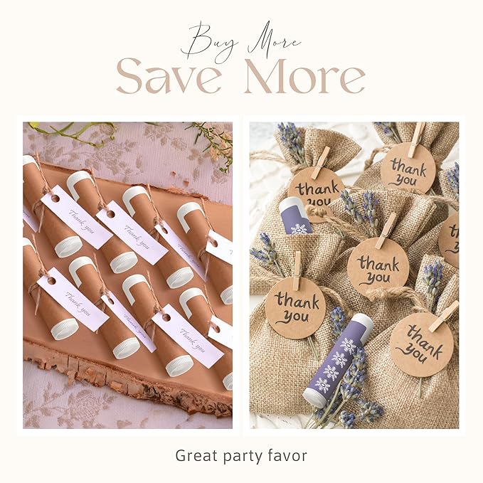 Lip Balm Bulk Unlabeled - Made in USA Bulk Chapstick - Natural Ingredients Vitamin E Shea Butter - Custom Chapstick Bulk For Party & Wedding Favors (100 Count, Vanilla)