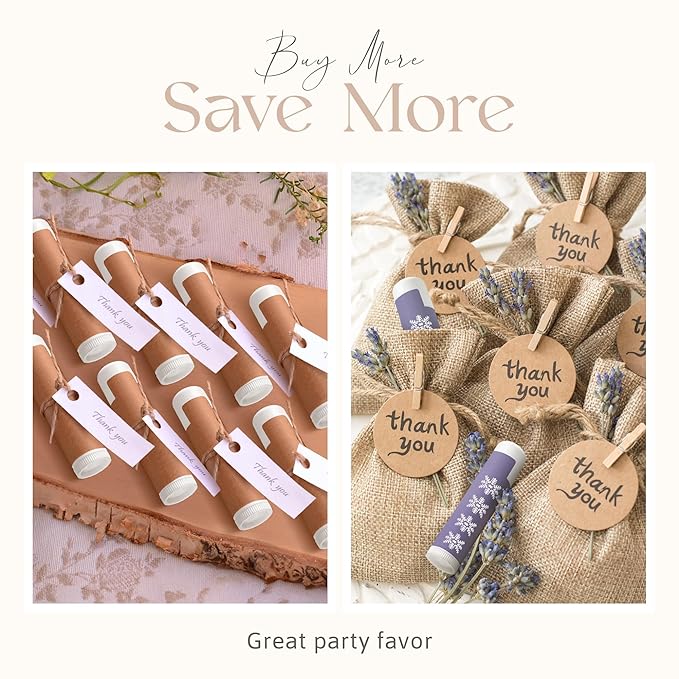 Lip Balm Bulk Unlabeled - Made in USA Bulk Chapstick - Natural Ingredients Vitamin E Shea Butter - Custom Chapstick Bulk For Party & Wedding Favors (200 Count, Vanilla)