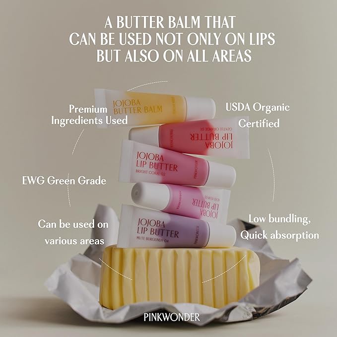 Jojoba Lip Butter (Bright Coral 02)