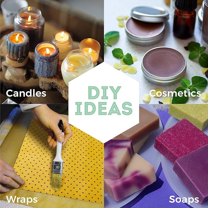 HUNNYBEE Beeswax Pellets 3LB, 100% Pure Bees Wax for DIY Candles, Skin, Body Cream, Face, and Hair Care, Lotions Deodorant, Lip Balm and Soap Making (Yellow, 3 lbs)