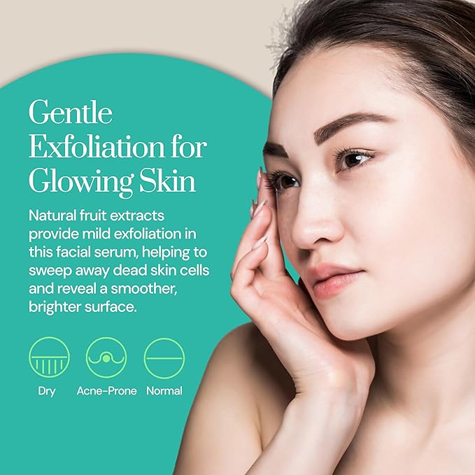 Soapstones Natural Glo Facial Serum - Niacinamide and Hyaluronic Acid Vitamin C Serum - Bilberry, Sugar Cane, Maple, Lemon and Orange Extracts Infused Face Serum