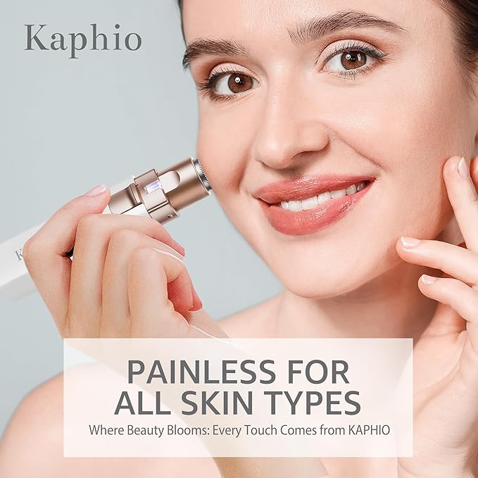 Facial Hair Removal for Women: 2 in 1 Electric Hair Removal Device for Chin Upper Lip Peach Fuzz & Rechargeable Eyebrow Trimmer for Shape Brows with Light (Blue)