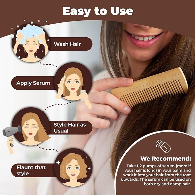 HerStyler Hair Serum - Argan Oil, Vitamin E, and Aloe Vera for Repair, Anti-Frizz for All Hair Textures, Nourishing for Enhanced Shine, Non-Greasy, Suitable for Color Treated Hair