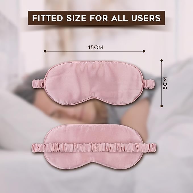 in Flight Mind Mulberry Silk Sleep Mask, Eye Mask for Sleeping with Elastic Headband, Super Soft Sleeping Mask,Comfortable Silk Eye Sleep Mask, Sleep Eye Mask for Night Sleeping, Travel, Nap(Pink)