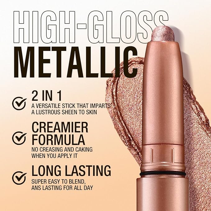 Jolilab Eyeshadow Stick Set, 2 Colors Matte Professional Bright-Colored Contouring and Highlight Stick, Waterproof Long Lasting High Pigmented Eye Shadow. (2, 06+07 2pcs)