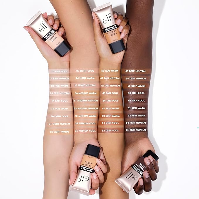 e.l.f. Soft Glam Foundation, Medium Coverage, Long-Lasting & Buildable Foundation For A Smooth, Satin Finish, Vegan & Cruelty-Free, 53 Deep Neutral