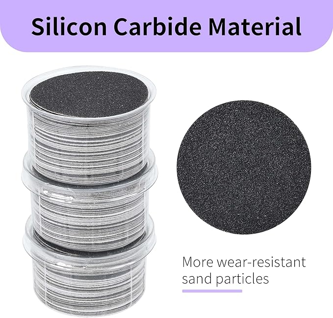 120PCS Coarse 80 Grit Replaceable Sandpaper Discs for Electric Foot Callus Removers - 42mm Heavy-Duty Foot File Refills - Fast Dead Skin & Callus Removal