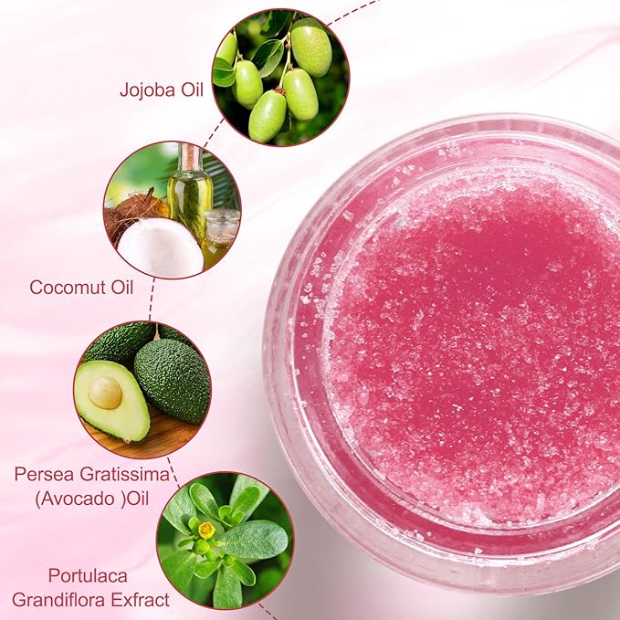 Lip Exfoliator Scrub, Lip Exfoliator Scrub and Moisturizer, Sugar Lip Scrub for Dry Cracked Lips, Gently Exloliate, Exfoliating Lip Scrub For Lip Repair, Nourish Lips (Peach)