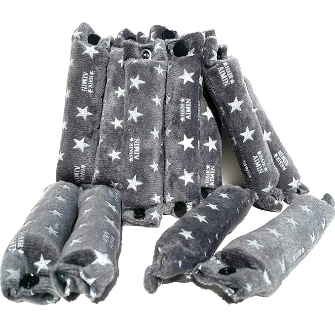 Aimin Hair Heatless Hair Curlers No Heat, Heatless Curls Overnight Blowout Rods, No Heat Hair Curlers To Sleep In, Soft Flexi Rods For Long Hair, Thick Curling Rod Styling Tools (20pcs dark gray)