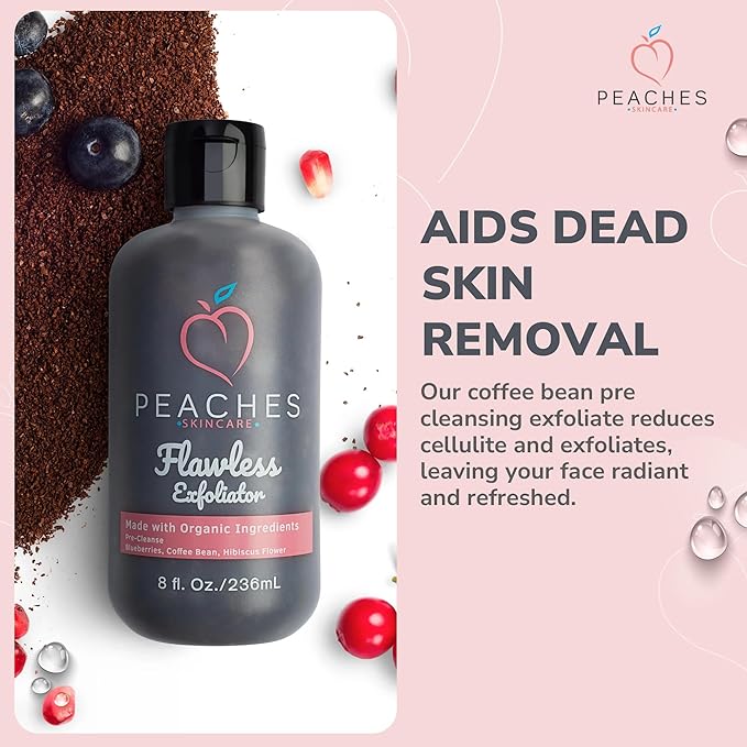 Vegan Face Exfoliator Scrub – Gentle Daily Facial Scrub with Blueberry, Coffee Bean, and Vitamin C – Face Exfoliant for Smooth, Radiant Skin – Flawless Exfoliator (8 oz)