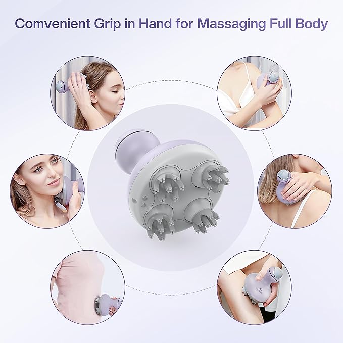 COMFIER Electric Scalp Massager with Mutlti-Modes Vibration, Portable Handheld Head Scratcher for Hair Growth,Waterproof Head Massager for Full Body,Dog Cat Massager for Deep Clean and Stress Relax