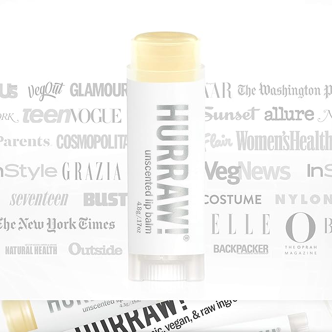 Hurraw! Unscented Lip Balm, 2 Pack: Organic, Certified Vegan, Cruelty and Gluten Free. Non-GMO, 100% Natural Ingredients. Bee, Shea, Soy and Palm Free. Made in USA