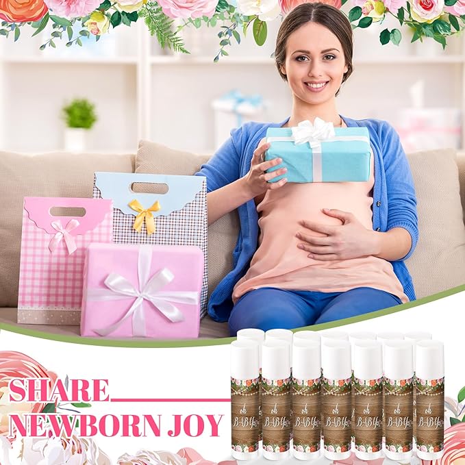 40 Pieces Lip Balm Bulk Baby Shower Jasmine Lip Balm Favors Floral Moisturizing Lip Balm for Women Children Men Girl kids Gender Reveal Favors Gift Baskets (Floral)