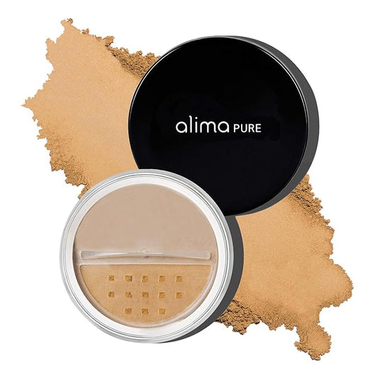 Alima Pure Matte Foundation Loose Mineral Powder Foundation Makeup, Loose Powder Makeup Oil Free Talc Free Powder, Natural Makeup Mineral Foundation Full Coverage Natural Foundation Powder .15 oz/4.5g