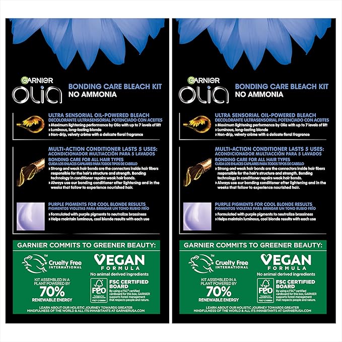 Garnier Hair Color Olia Ammonia-Free Brilliant Color Oil-Rich Permanent Hair Dye, B+++ Bleach Blonde Extreme, 2 Count (Packaging May Vary)