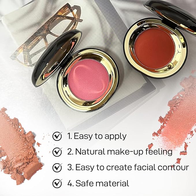 Face Blush for Cheeks Waterproof Smooth Creamy Formula, Matte Finish Buildable Lightweight Cream Blush Balm Create a Natural, Long Lasting Makeup Brightens Facial Radiance (Khaki)