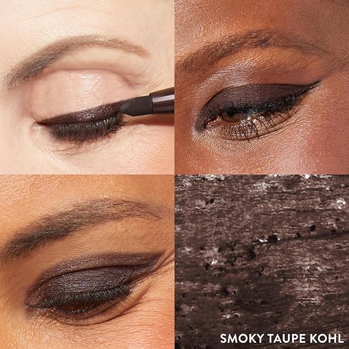 LAURA GELLER NEW YORK Kajal Longwear Kohl Eyeliner Pencil - Smoky Taupe Kohl - Caffeine and Vitamin E - Smooth & Blendable Liner - Built-In Sharpener