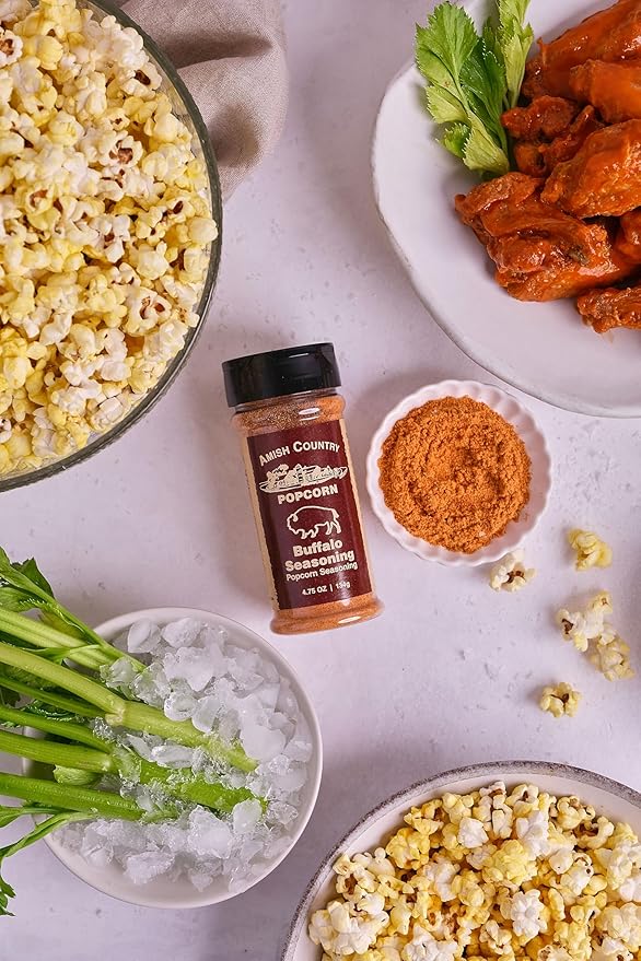 Amish Country Popcorn | Buffalo Flavor Popcorn Seasoning - 4.75 oz | Old Fashioned, Non-GMO and Gluten Free