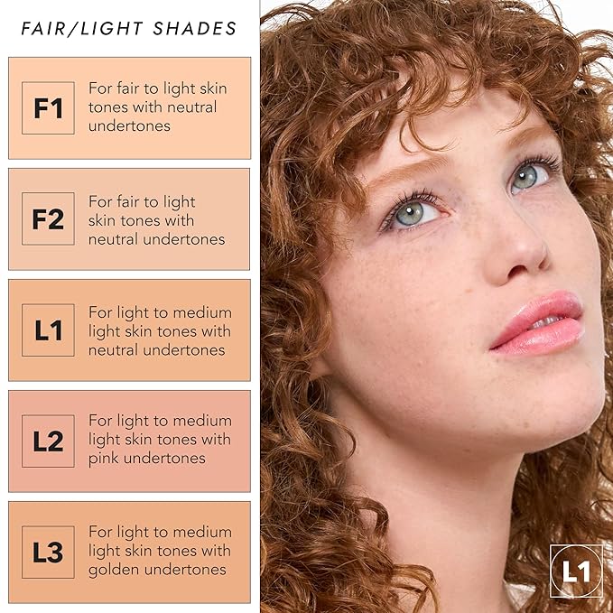 COVER FX Pressed Mineral Foundation - Shade F1 - Weightless Powder Foundation - Buildable Light to Full Coverage - Matte Finish - All Skin Types