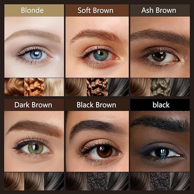 Eyebrow Pen, Soleira Waterproof Eyebrow Pencil with 4 Tip Microblading Eyebrow Pen and Dual-ended Eyebrow Brush, for Natural-Looking Brows, Long-Lasting, Black