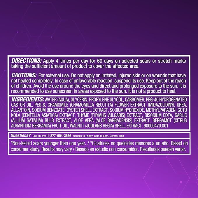 Cicatricure Advanced Scar Gel for Face & Body - Proven Results in 2 Weeks, Scar Treatment for Surgical Scars, Stretch Marks, Scars of Burns and Injuries, Acne Scar Treatment, 1 oz (28 g)