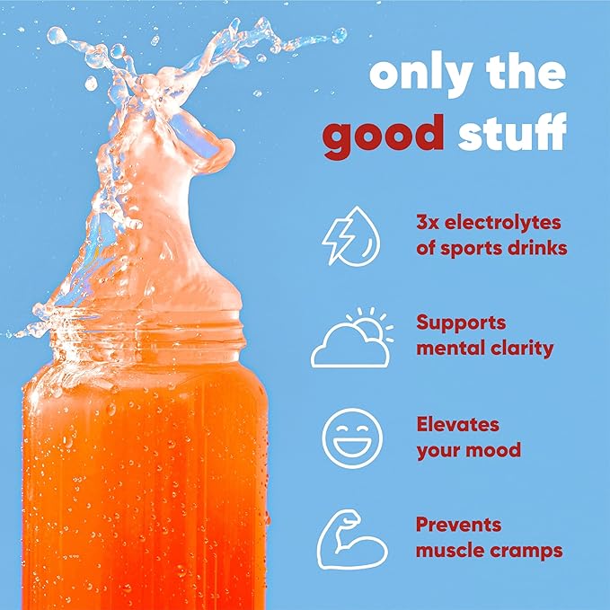 IQMIX Hydration Electrolyte Powder – 4-in-1 Formula for Hydration, Mental Clarity, Mood and Recovery – Sugar-Free Drink Mix, Keto, Magnesium L-Threonate, Lion’s Mane – 40 Count Blood Orange