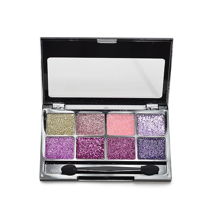 BYS Glitter Gel Makeup Palette 8 shades - Fairy Dust, Suitable for all area of the face