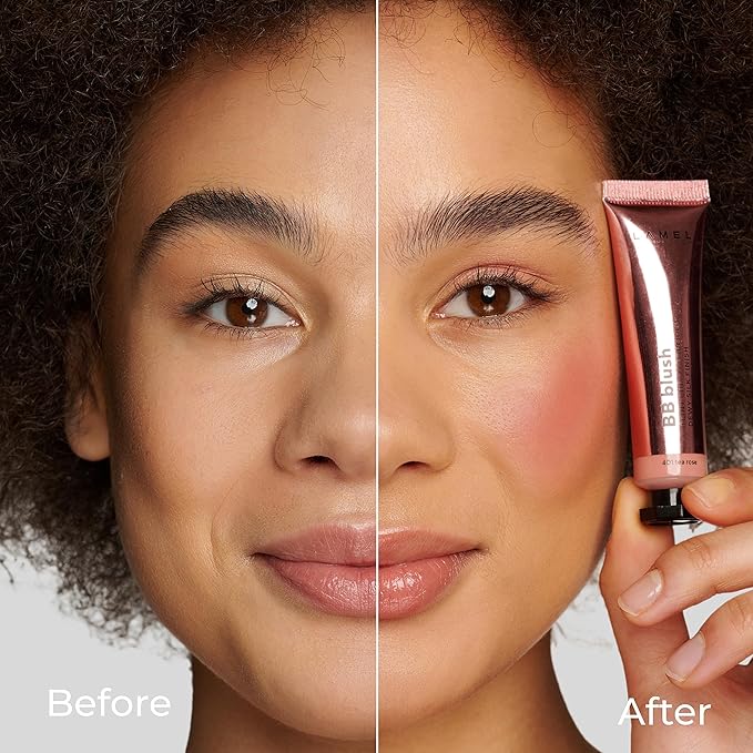 Lamel BB Blush Cheek Makeup - Lightweight and Long Lasting Liquid Blush - Blendable Cream Blush for Cheeks, Natural Finish Cream Contour - Nude Liquid Blush, 401 (Tea Rose) -10ml/0,33fl.oz