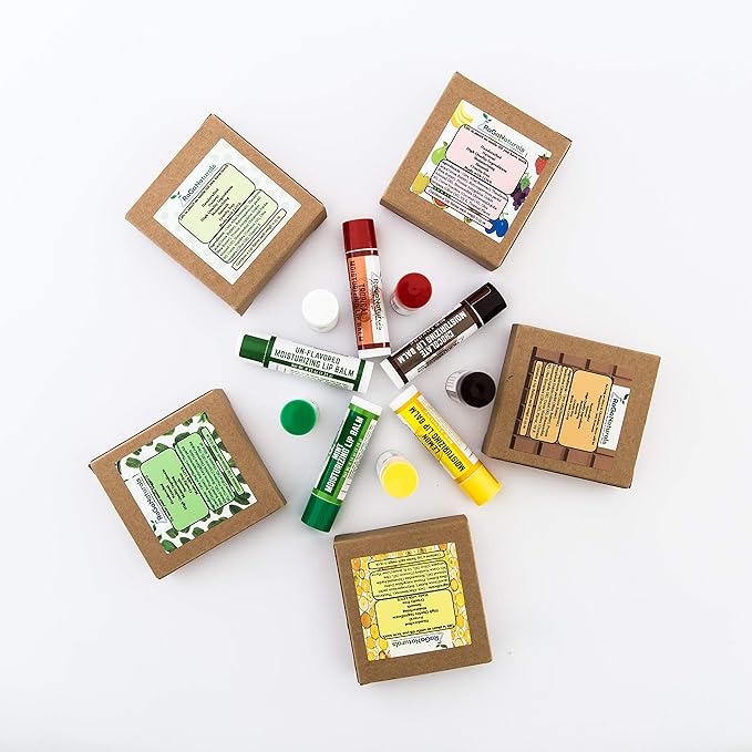 Handmade Moisturizing Mint Lip Balm - All Natural, All Day Hydration, Smooth & Soft Care for Women, Men and Kids - Original Beeswax, Shea Butter, Jojoba Oil, Vitamin E - Pack of 4