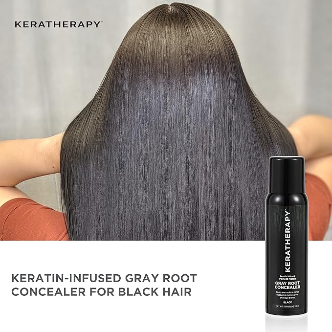 Keratherapy Keratin Infused Perfect Match Gray Root Concealer Spray, Blonde, 3 oz, 118 ml - Root Cover Up Spray to Hide Gray Roots - Keratin Therapy Hair Darkening & Temporary Scalp Concealer