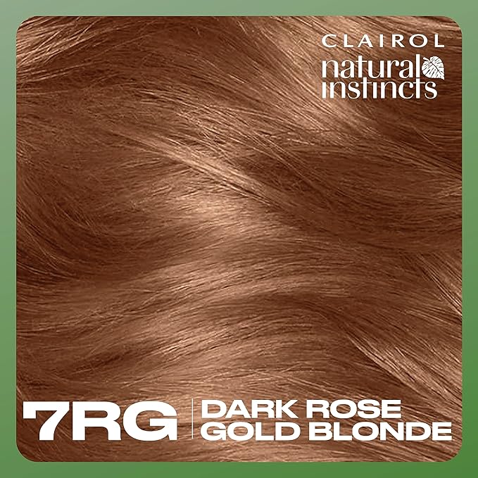 Clairol Natural Instincts Demi-Permanent Hair Dye, 7RG Dark Rose Gold Blonde Hair Color, Pack of 1