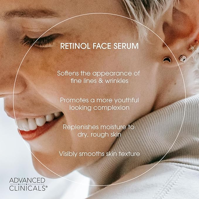 Advanced Clinicals Retinol Serum For Face | Visible Anti Aging Retinol Serum Skin Care Face Moisturizer With Vitamin E Helps Improve Look Of Wrinkles, Fine Lines, & Uneven Skin Tone, 2-Pack