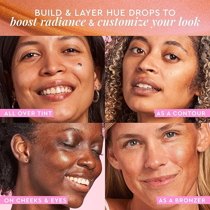 Glow Recipe Hue Drops Tinted Face Serum - Bronzing Drops to Brighten & Hydrate - Skincare Makeup Primer & Liquid Highlighter to Blur Pores for a Radiant, Even Skin Tone - Sunglow (40ml)