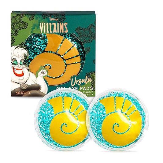MAD BEAUTY Disney Villains Ursula Cooling Gel Eye Masks, Reusable, Soothing, Relaxing, Novelty Round Shell Eye Masks